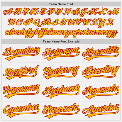 Custom White Gold-Red Authentic Baseball Jersey - Sky-Custom