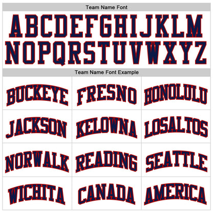 Custom White Navy Pinstripe Red Authentic Basketball Jersey - Sky-Custom