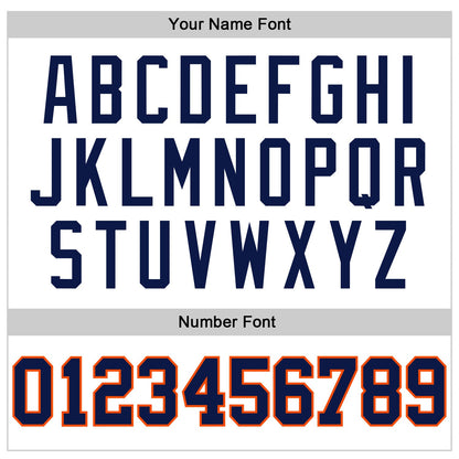 Custom White Navy Pinstripe Navy-Orange Authentic Basketball Jersey - Sky-Custom