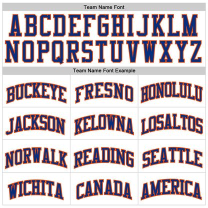 Custom White Royal Pinstripe Royal-Orange Authentic Basketball Jersey - Sky-Custom