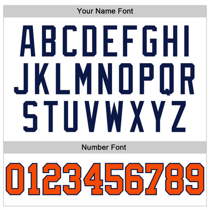Custom White Orange Pinstripe Orange-Navy Authentic Basketball Jersey - Sky-Custom