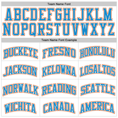 Custom White Orange Pinstripe Blue-Orange Authentic Basketball Jersey - Sky-Custom