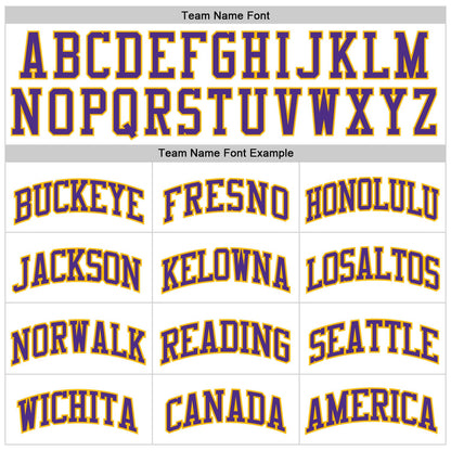 Custom White Purple Pinstripe Purple-Gold Authentic Basketball Jersey - Sky-Custom