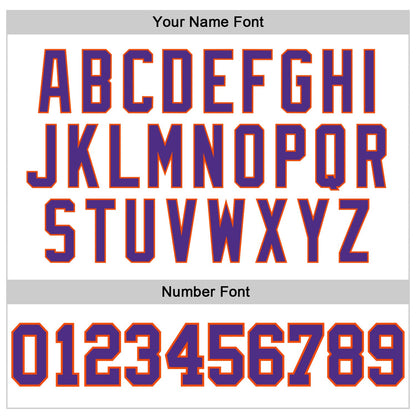 Custom White Purple Pinstripe Purple-Orange Authentic Basketball Jersey - Sky-Custom