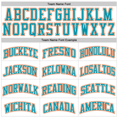Custom White Teal Pinstripe Teal-Orange Authentic Basketball Jersey - Sky-Custom