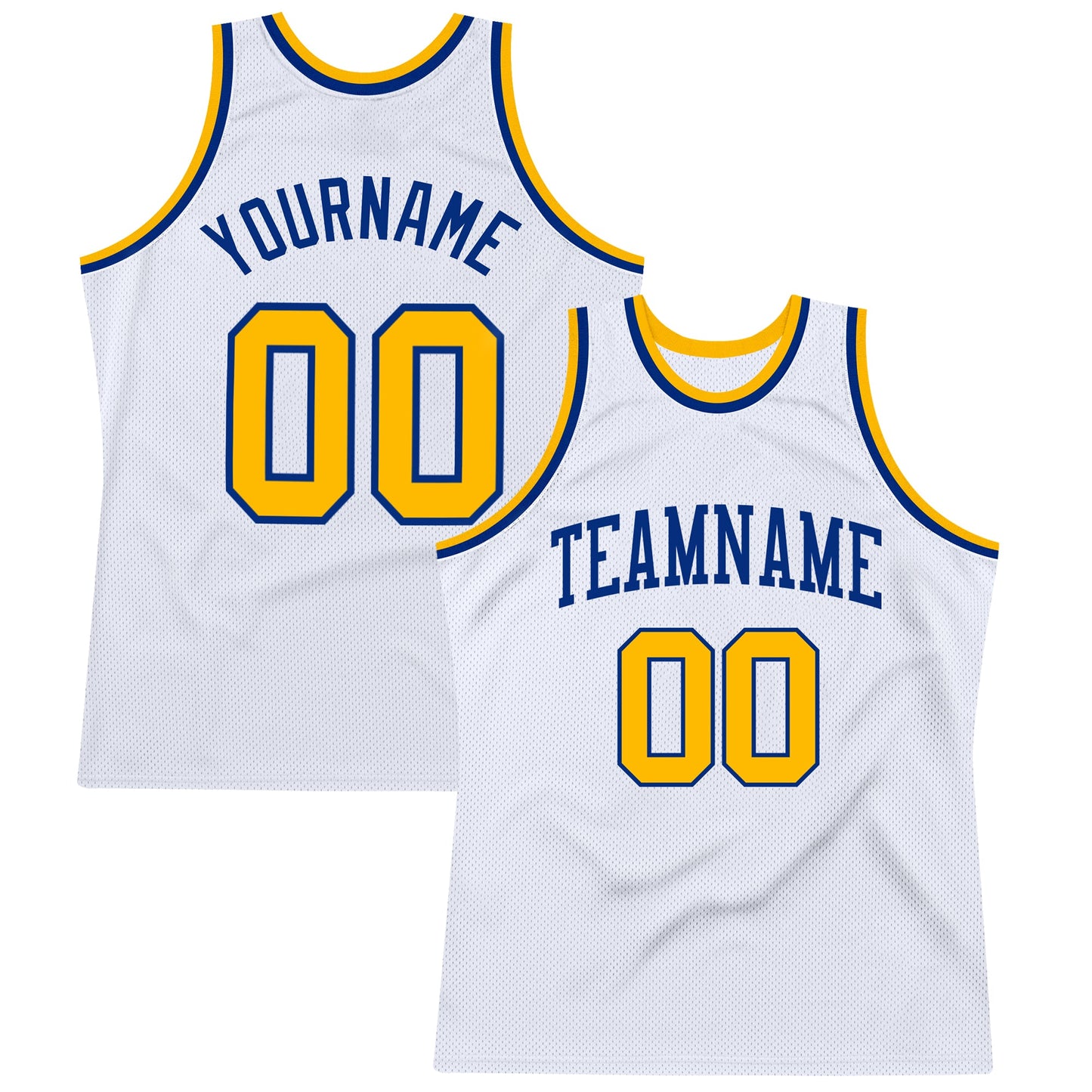 Custom White Gold-Royal Authentic Throwback Basketball Jersey - Sky-Custom
