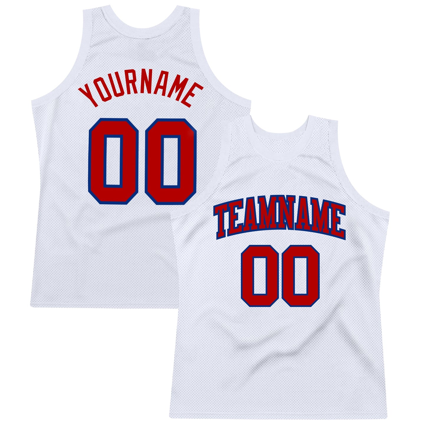 Custom White Red-Royal Authentic Throwback Basketball Jersey - Sky-Custom
