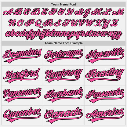 Custom White Black Pinstripe Pink Authentic Baseball Jersey - Sky-Custom
