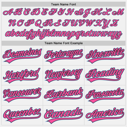 Custom White Black Pinstripe Pink-Light Blue Authentic Baseball Jersey - Sky-Custom