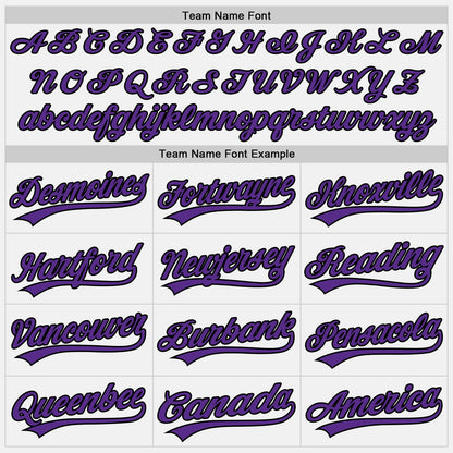 Custom White Black Pinstripe Purple Authentic Baseball Jersey - Sky-Custom