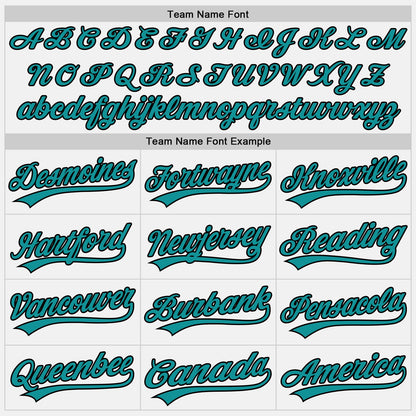 Custom White Black Pinstripe Teal Authentic Baseball Jersey - Sky-Custom