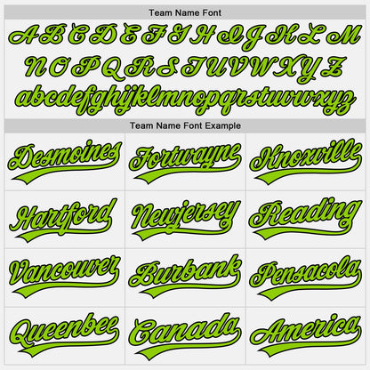 Custom White Black Pinstripe Neon Green Authentic Baseball Jersey - Sky-Custom