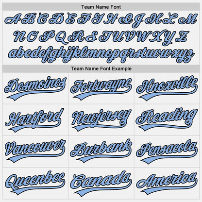 Custom White Black Pinstripe Light Blue Authentic Baseball Jersey - Sky-Custom