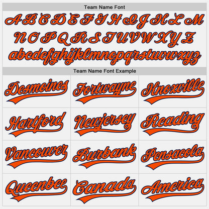 Custom White Navy Pinstripe Orange Authentic Baseball Jersey - Sky-Custom