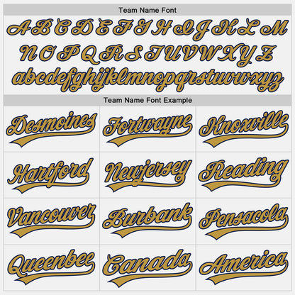 Custom White Navy Pinstripe Old Gold Authentic Baseball Jersey - Sky-Custom