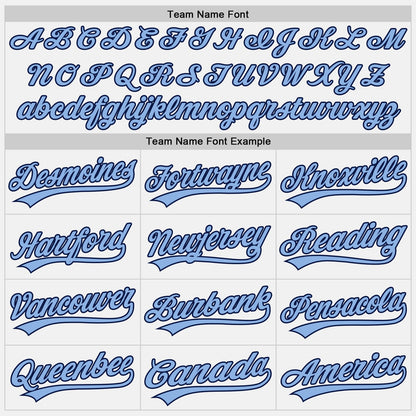 Custom White Navy Pinstripe Light Blue Authentic Baseball Jersey - Sky-Custom