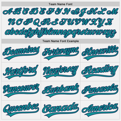 Custom White Navy Pinstripe Teal Authentic Baseball Jersey - Sky-Custom