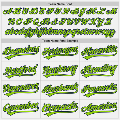 Custom White Navy Pinstripe Neon Green Authentic Baseball Jersey - Sky-Custom