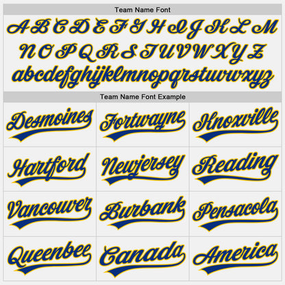 Custom White Royal Pinstripe Royal-Yellow Authentic Baseball Jersey - Sky-Custom