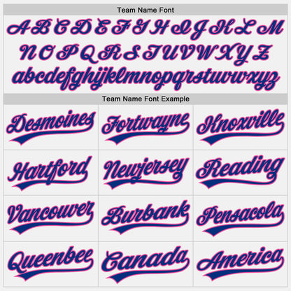 Custom White Royal Pinstripe Royal-Pink Authentic Baseball Jersey - Sky-Custom