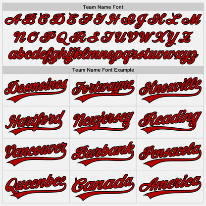 Custom White Red Pinstripe Red-Black Authentic Baseball Jersey - Sky-Custom