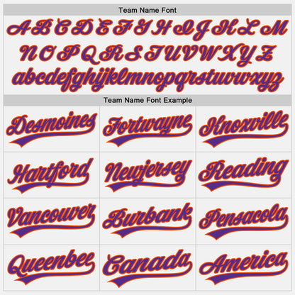 Custom White Purple Pinstripe Orange Authentic Baseball Jersey - Sky-Custom