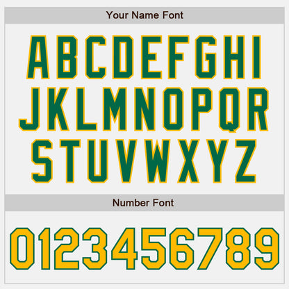 Custom White Kelly Green Pinstripe Gold Authentic Baseball Jersey - Sky-Custom