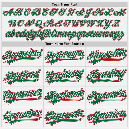 Custom White Kelly Green Pinstripe Kelly Green-Red Authentic Baseball Jersey - Sky-Custom