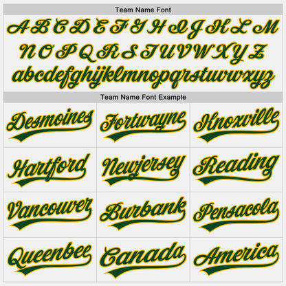 Custom White Green Pinstripe Green-Gold Authentic Baseball Jersey - Sky-Custom