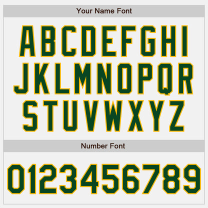 Custom White Green Pinstripe Green-Gold Authentic Baseball Jersey - Sky-Custom
