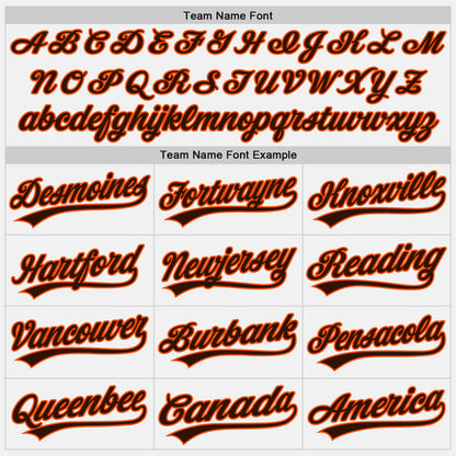 Custom White Brown Pinstripe Brown-Orange Authentic Baseball Jersey - Sky-Custom