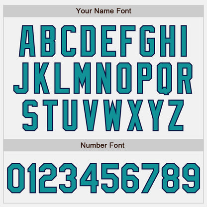 Custom White Teal Pinstripe Teal-Navy Authentic Baseball Jersey - Sky-Custom