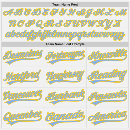 Custom White Light Blue Pinstripe Light Blue-Yellow Authentic Baseball Jersey - Sky-Custom
