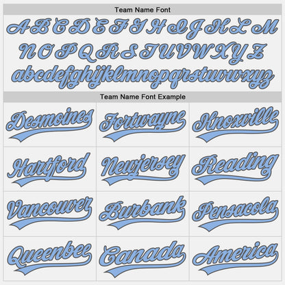 Custom White Light Blue Pinstripe Light Blue-Steel Gray Authentic Baseball Jersey - Sky-Custom