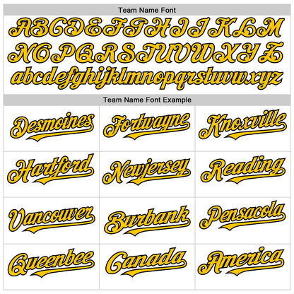 Custom White Yellow-Black Authentic Baseball Jersey - Sky-Custom