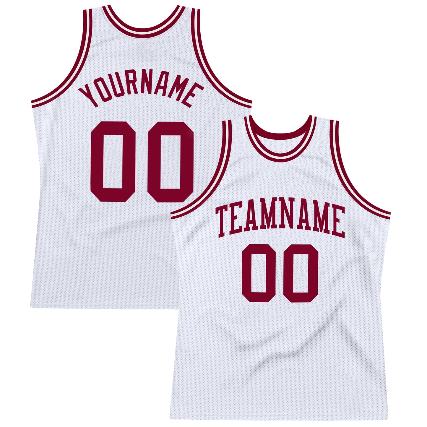 Custom White Maroon Authentic Throwback Basketball Jersey - Sky-Custom
