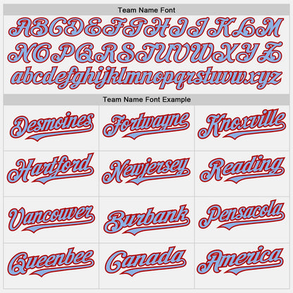 Custom White Light Blue Pinstripe Red Authentic Baseball Jersey - Sky-Custom