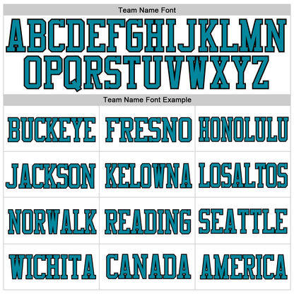 Custom White Teal Old Gold-Black Mesh Authentic Football Jersey - Sky-Custom