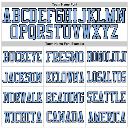 Custom White Light Blue-Black Mesh Authentic Football Jersey - Sky-Custom