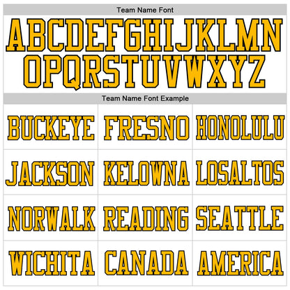 Custom White Gold-Black Mesh Authentic Football Jersey - Sky-Custom