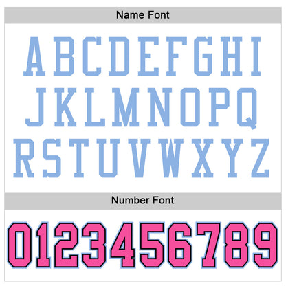 Custom White Pink Black-Light Blue Mesh Authentic Football Jersey - Sky-Custom