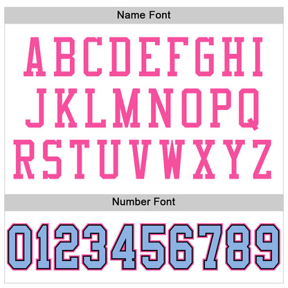 Custom White Light Blue Black-Pink Mesh Authentic Football Jersey - Sky-Custom