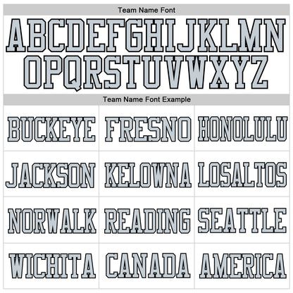 Custom White Silver-Black Mesh Authentic Football Jersey - Sky-Custom