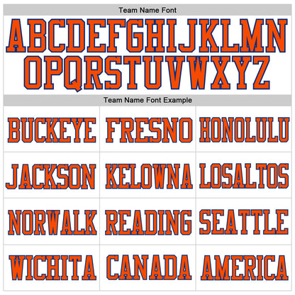 Custom White Orange-Royal Mesh Authentic Football Jersey - Sky-Custom