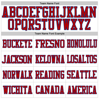 Custom White Red-Royal Mesh Authentic Football Jersey - Sky-Custom