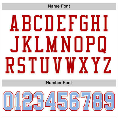 Custom White Light Blue-Red Mesh Authentic Football Jersey - Sky-Custom