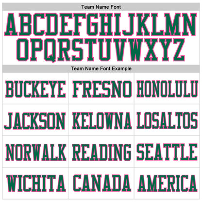 Custom White Kelly Green-Pink Mesh Authentic Football Jersey - Sky-Custom