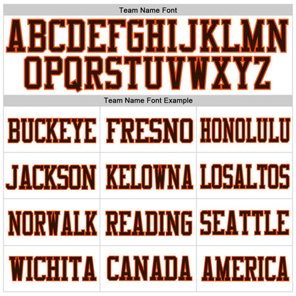 Custom White Brown-Orange Mesh Authentic Football Jersey - Sky-Custom