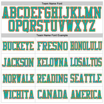 Custom White Aqua-Orange Mesh Authentic Football Jersey - Sky-Custom