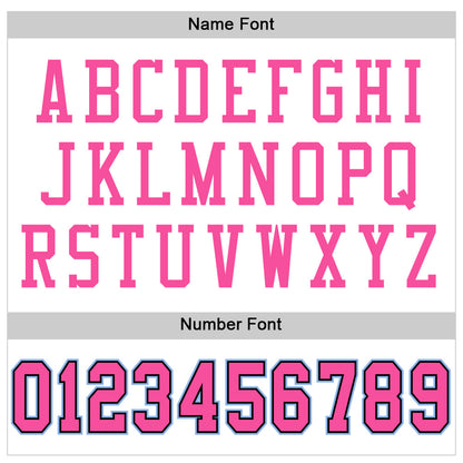 Custom White Pink Black-Light Blue Mesh Authentic Football Jersey - Sky-Custom